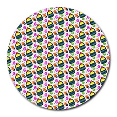 Sweet Dessert Food Cake Pattern Round Mousepads by HermanTelo