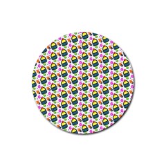 Sweet Dessert Food Cake Pattern Rubber Coaster (Round) 