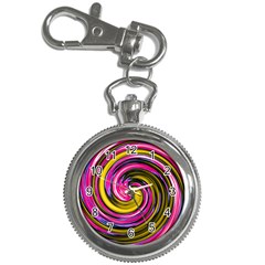 Swirl Vortex Motion Pink Yellow Key Chain Watches by HermanTelo