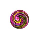 Swirl Vortex Motion Pink Yellow Golf Ball Marker (4 pack) Front