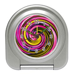 Swirl Vortex Motion Pink Yellow Travel Alarm Clock