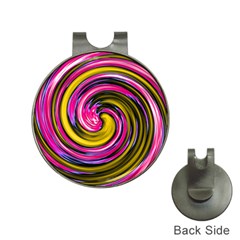 Swirl Vortex Motion Pink Yellow Hat Clips With Golf Markers