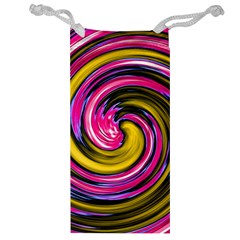 Swirl Vortex Motion Pink Yellow Jewelry Bag