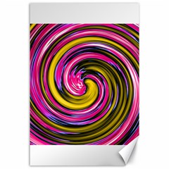 Swirl Vortex Motion Pink Yellow Canvas 24  X 36 