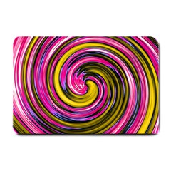 Swirl Vortex Motion Pink Yellow Small Doormat 