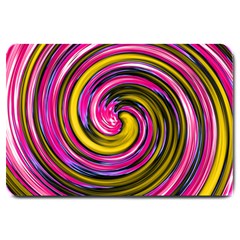 Swirl Vortex Motion Pink Yellow Large Doormat 