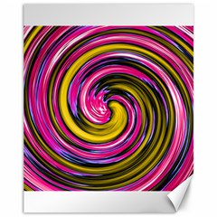 Swirl Vortex Motion Pink Yellow Canvas 11  X 14 