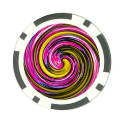 Swirl Vortex Motion Pink Yellow Poker Chip Card Guard