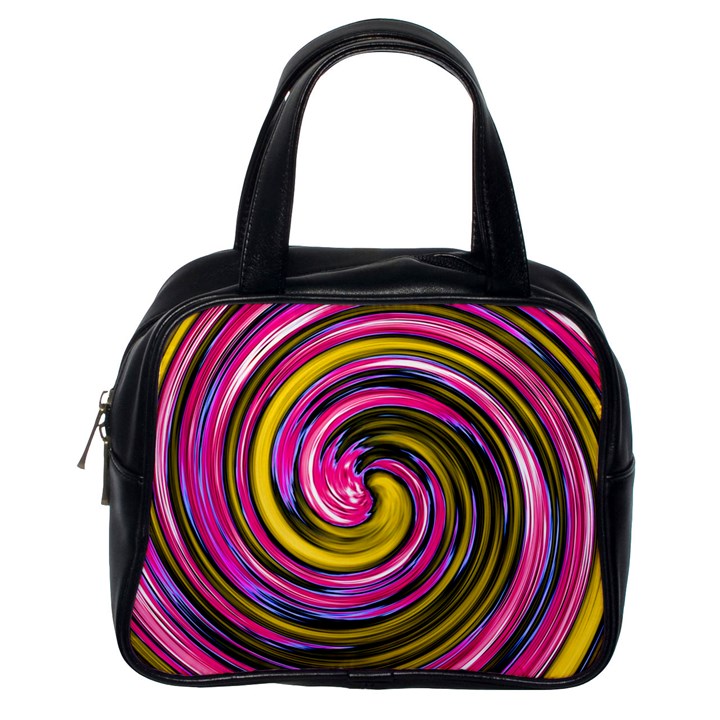 Swirl Vortex Motion Pink Yellow Classic Handbag (One Side)