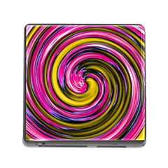 Swirl Vortex Motion Pink Yellow Memory Card Reader (square 5 Slot) by HermanTelo