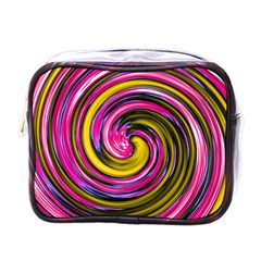 Swirl Vortex Motion Pink Yellow Mini Toiletries Bag (one Side)