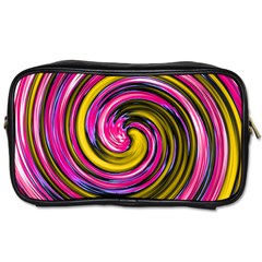 Swirl Vortex Motion Pink Yellow Toiletries Bag (two Sides)