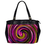 Swirl Vortex Motion Pink Yellow Oversize Office Handbag Front