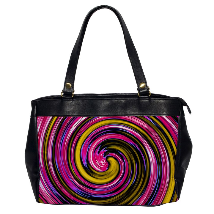 Swirl Vortex Motion Pink Yellow Oversize Office Handbag