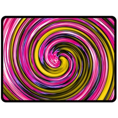 Swirl Vortex Motion Pink Yellow Fleece Blanket (large) 