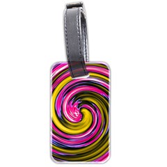 Swirl Vortex Motion Pink Yellow Luggage Tag (two Sides)