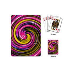 Swirl Vortex Motion Pink Yellow Playing Cards (mini)