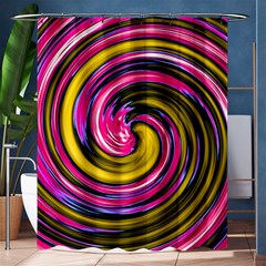 Swirl Vortex Motion Pink Yellow Shower Curtain 60  X 72  (medium) 