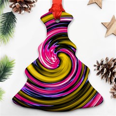 Swirl Vortex Motion Pink Yellow Ornament (christmas Tree)  by HermanTelo