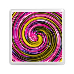 Swirl Vortex Motion Pink Yellow Memory Card Reader (square)