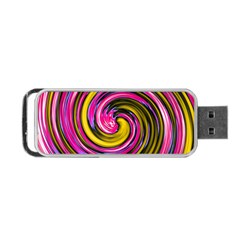 Swirl Vortex Motion Pink Yellow Portable Usb Flash (one Side)