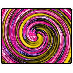 Swirl Vortex Motion Pink Yellow Double Sided Fleece Blanket (medium) 