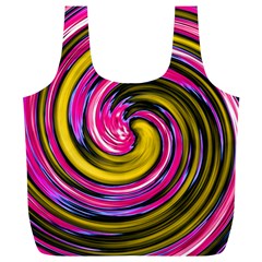 Swirl Vortex Motion Pink Yellow Full Print Recycle Bag (xl)