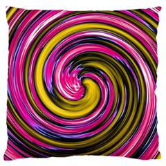 Swirl Vortex Motion Pink Yellow Large Flano Cushion Case (one Side)