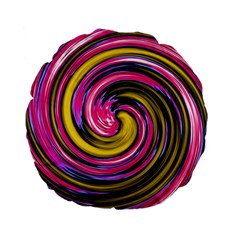 Swirl Vortex Motion Pink Yellow Standard 15  Premium Flano Round Cushions by HermanTelo