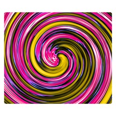 Swirl Vortex Motion Pink Yellow Double Sided Flano Blanket (small) 