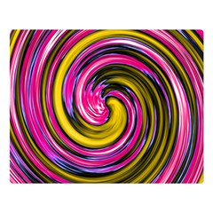 Swirl Vortex Motion Pink Yellow Double Sided Flano Blanket (large) 