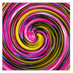 Swirl Vortex Motion Pink Yellow Large Satin Scarf (square)