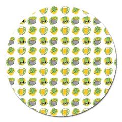 St Patricks Day Background Symbols Magnet 5  (round) by HermanTelo