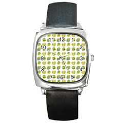 St Patricks Day Background Symbols Square Metal Watch