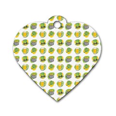 St Patricks Day Background Symbols Dog Tag Heart (one Side)