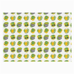 St Patricks Day Background Symbols Large Glasses Cloth