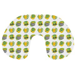 St Patricks Day Background Symbols Travel Neck Pillow by HermanTelo