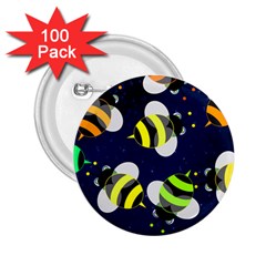 Textured Bee 2 25  Buttons (100 Pack)  by HermanTelo