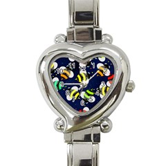 Textured Bee Heart Italian Charm Watch