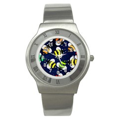 Textured Bee Stainless Steel Watch