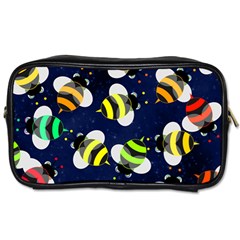 Textured Bee Toiletries Bag (two Sides)