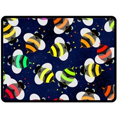 Textured Bee Double Sided Fleece Blanket (large) 