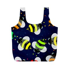 Textured Bee Full Print Recycle Bag (m)