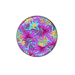 Tropical Greens Pink Leaves Hat Clip Ball Marker