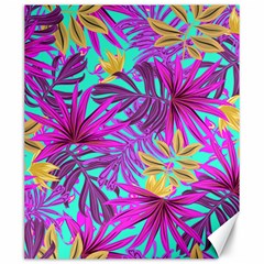 Tropical Greens Pink Leaves Canvas 20  X 24  by HermanTelo