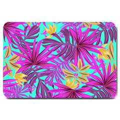 Tropical Greens Pink Leaves Large Doormat 