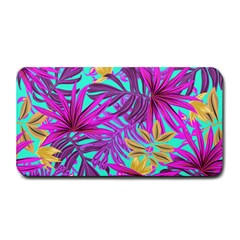 Tropical Greens Pink Leaves Medium Bar Mats