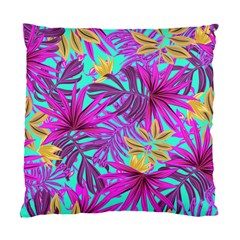 Tropical Greens Pink Leaves Standard Cushion Case (one Side)