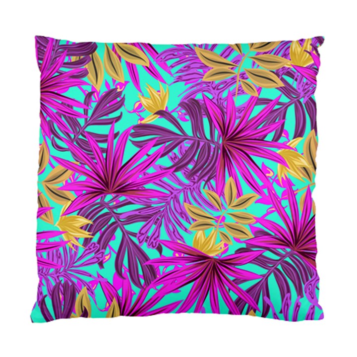 Tropical Greens Pink Leaves Standard Cushion Case (One Side)