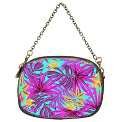 Tropical Greens Pink Leaves Chain Purse (two Sides) by HermanTelo